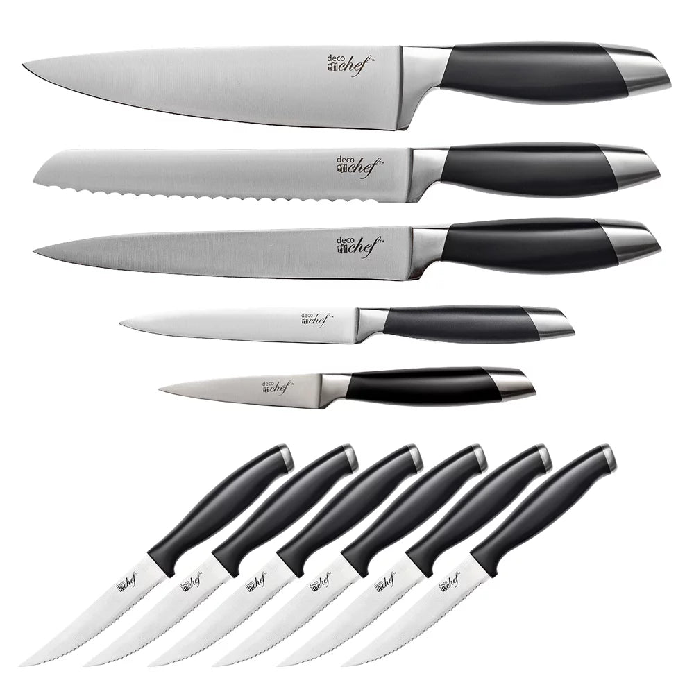 7-Piece Stainless Steel Cookware Set and 12 Piece Knife Set O61640