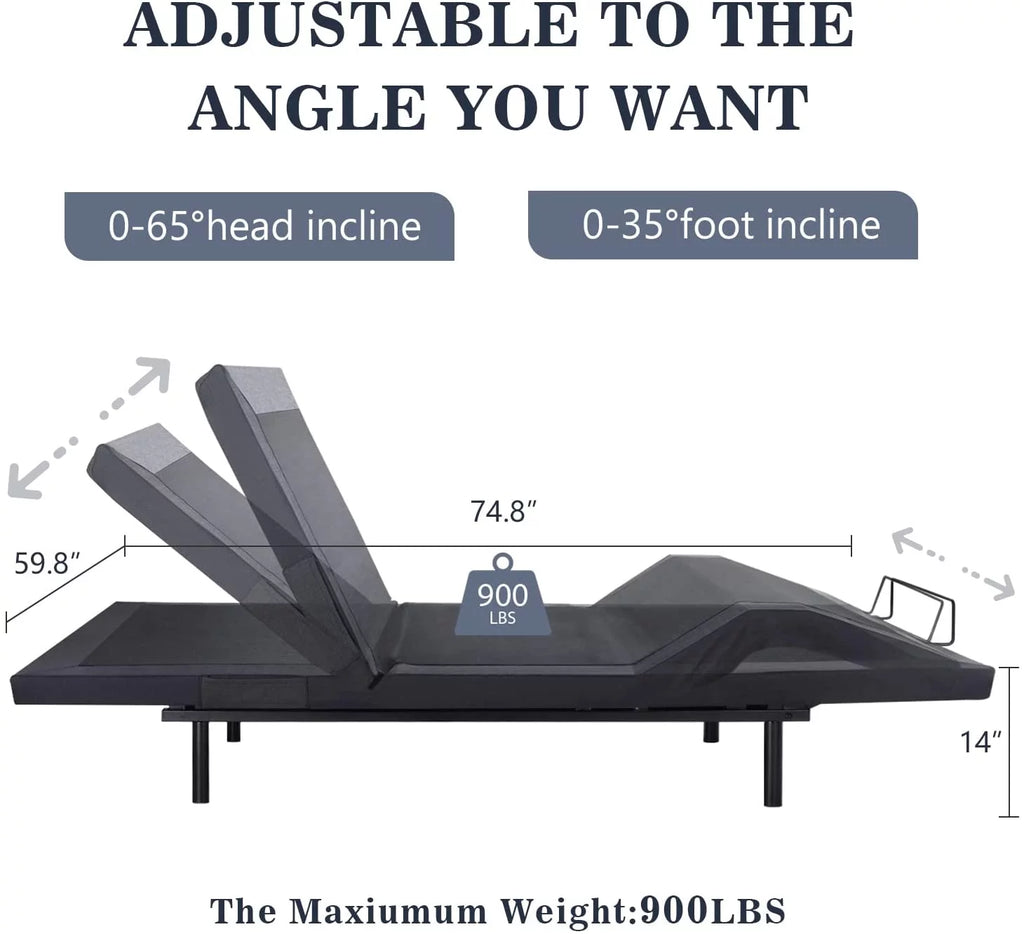 Queen Size Adjustable Bed Base Frame with Wireless Remote Control G177200