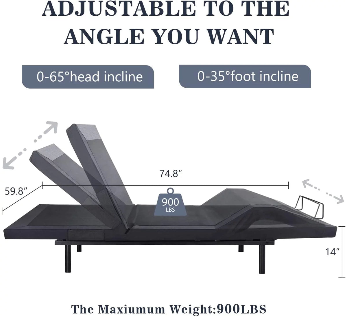 Queen Size Adjustable Bed Base Frame with Wireless Remote Control G177200