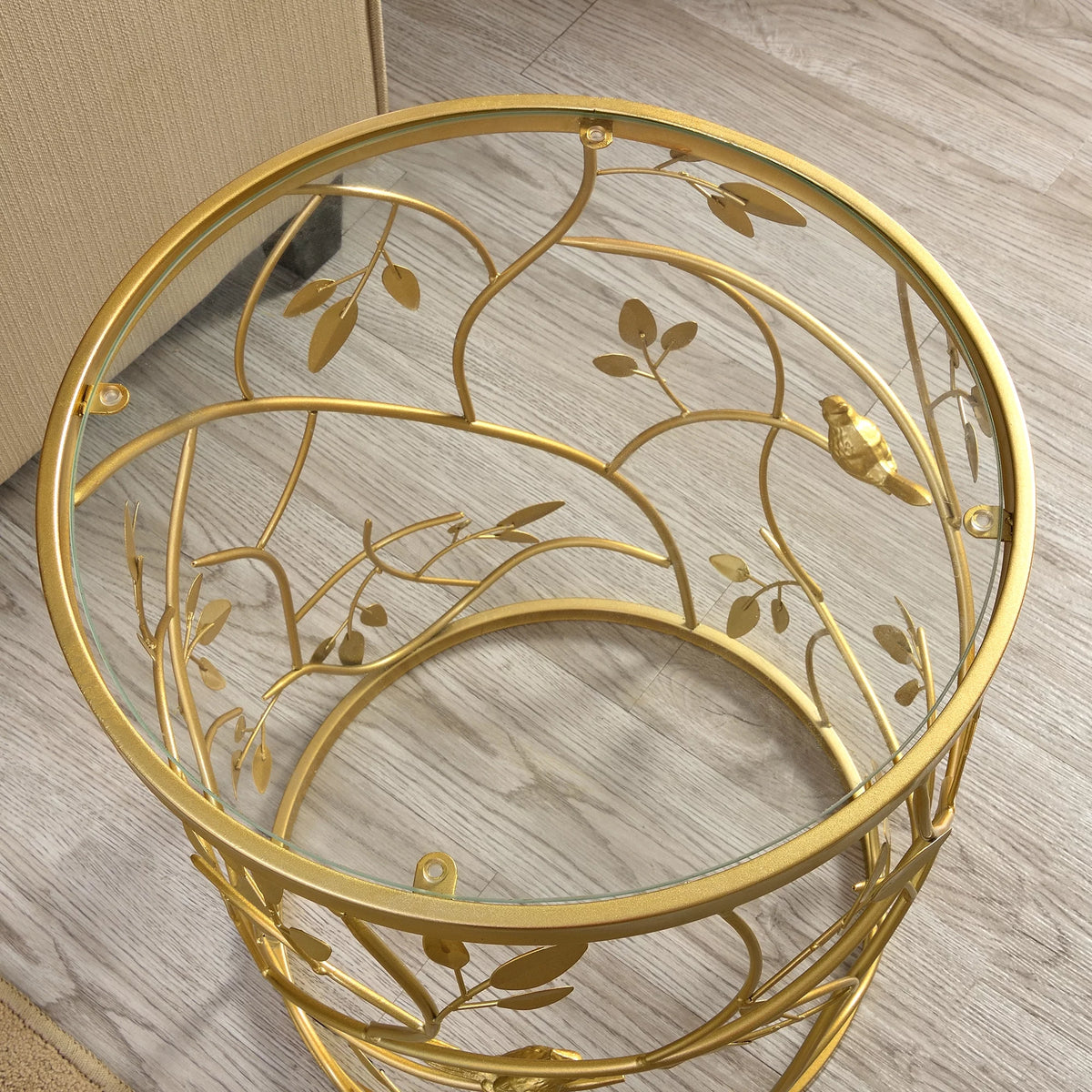 Gold Round Metal End Table H6099