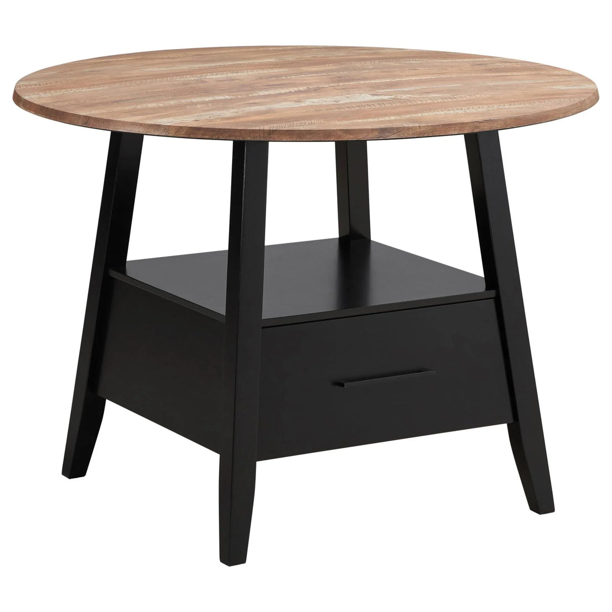 Round Counter Height Table Yukon Oak and Black N9664
