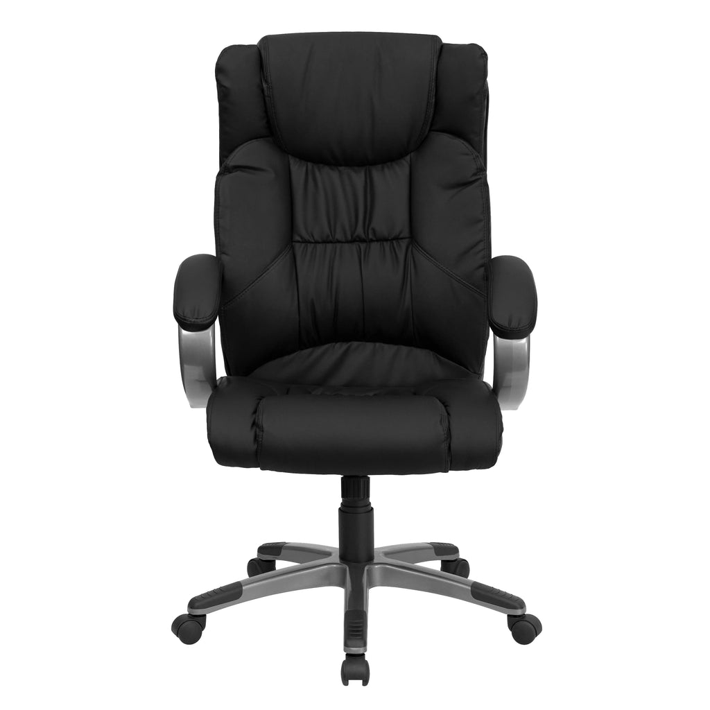 Black Leather Adjustable Swivel Office Chair A435316