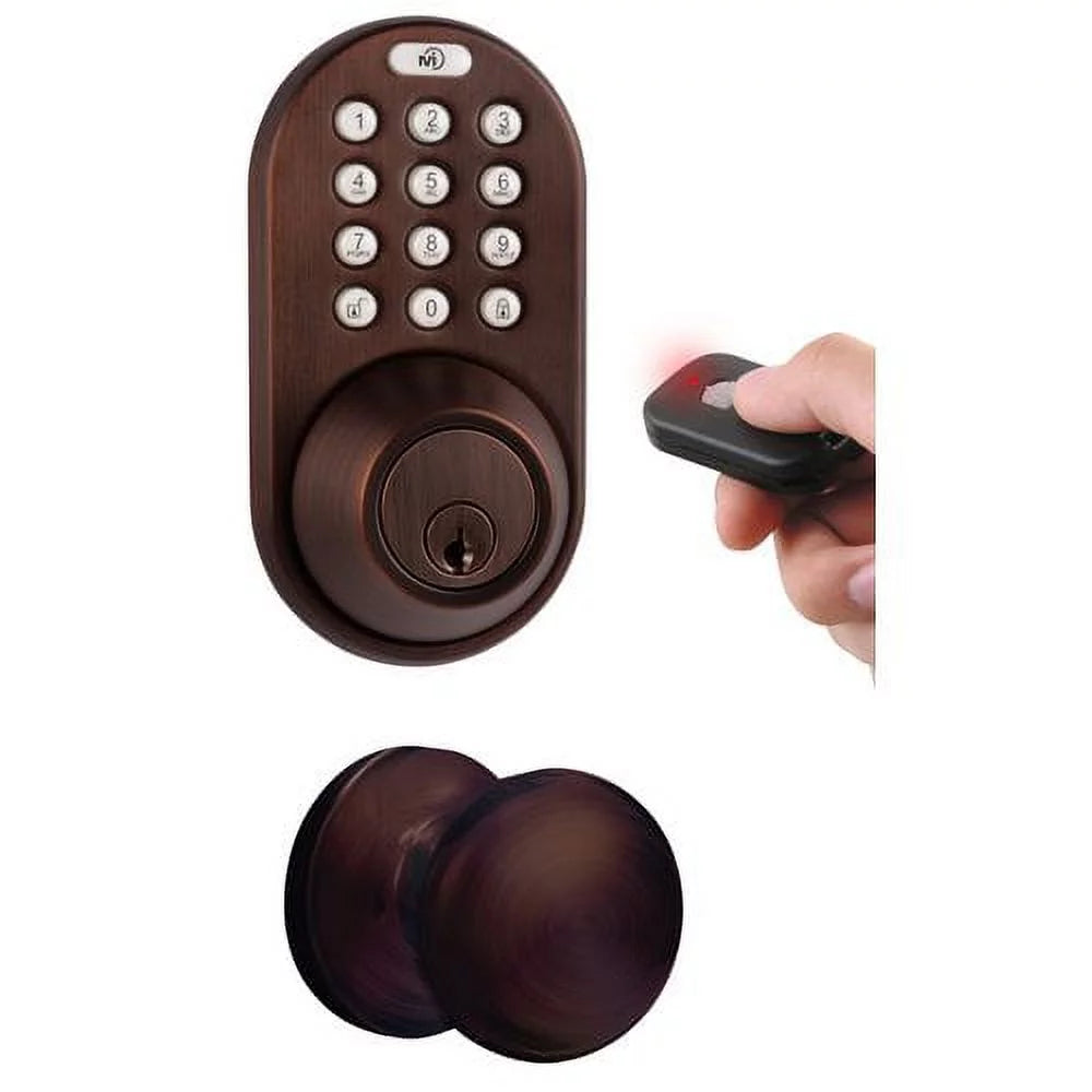 Digital Deadbolt Door Lock and Passage Knob Combo Satin Nickel Keyless Entry V628