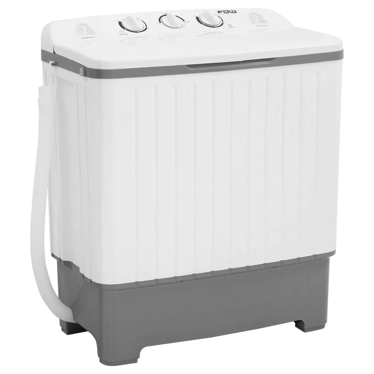 Portable Automatic Washing Machine 10lbs Twin Tub Compact Washer with Spin Dryer White V48294