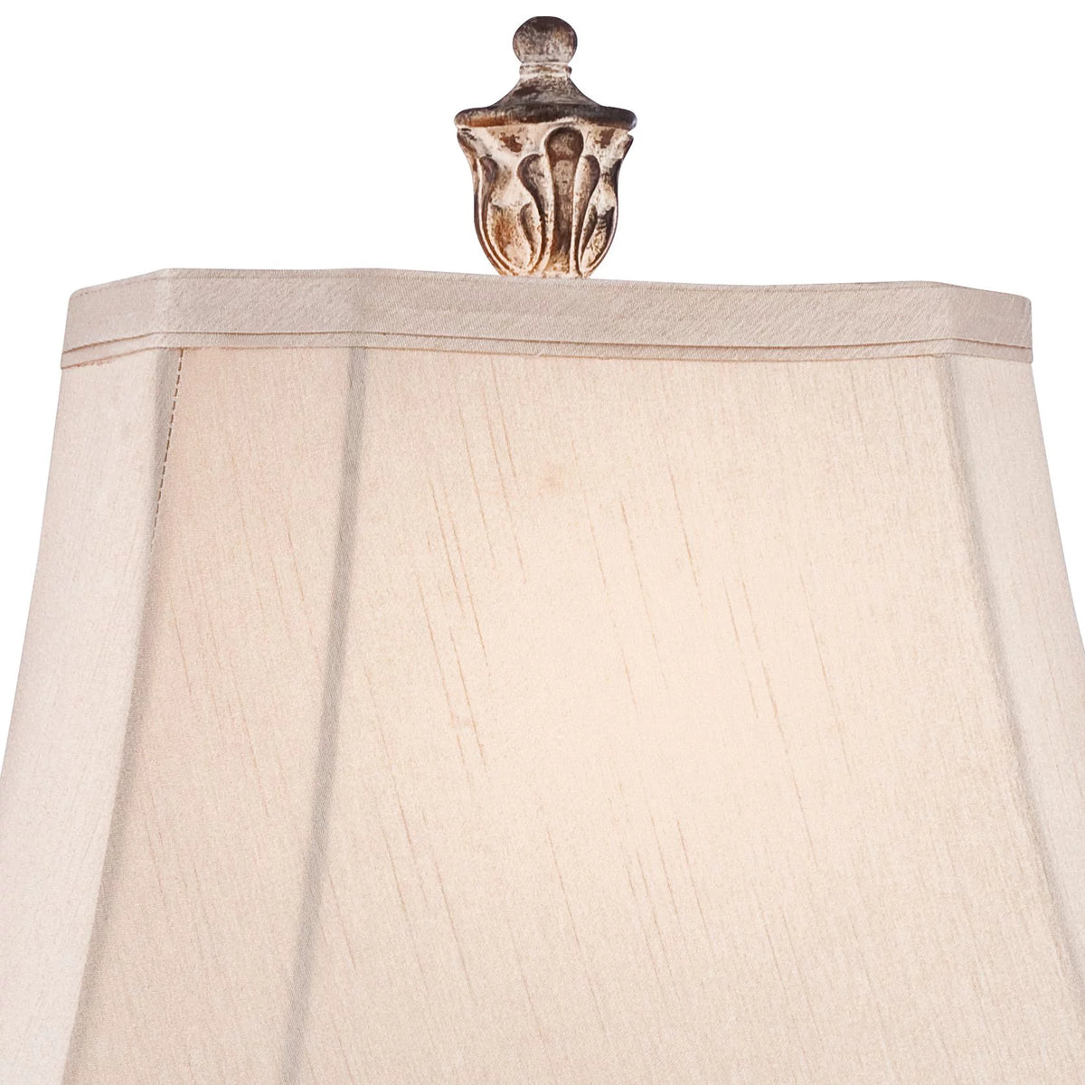 Antique Gold Table Lamp with Off White Rectangular Shade W675