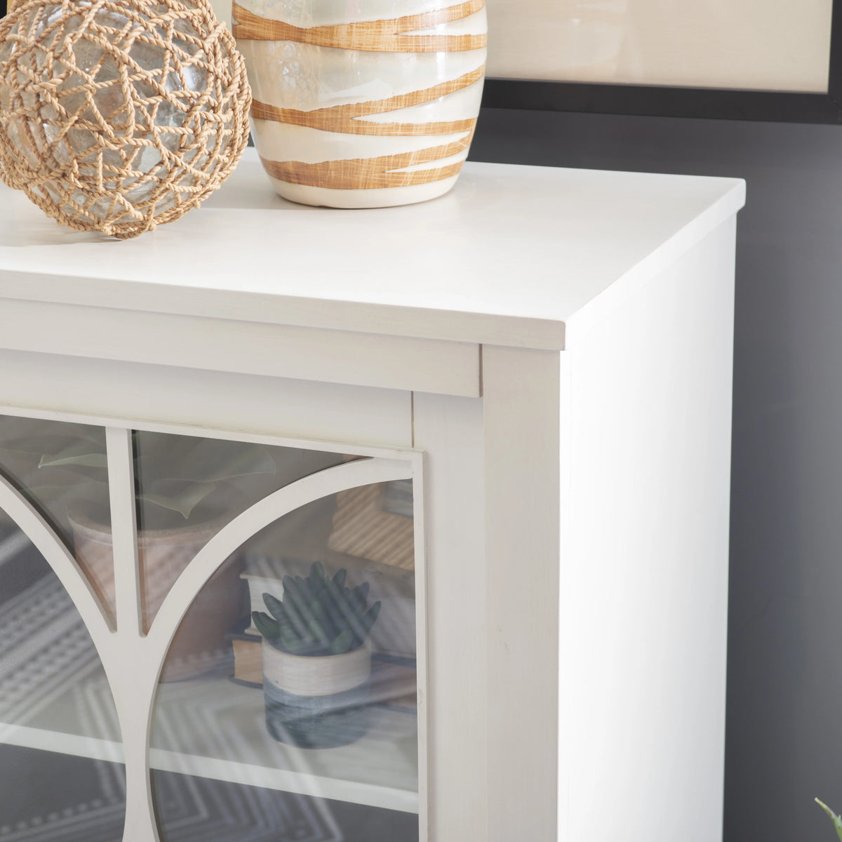 White 2-Sliding Door Accent Cabinet S329