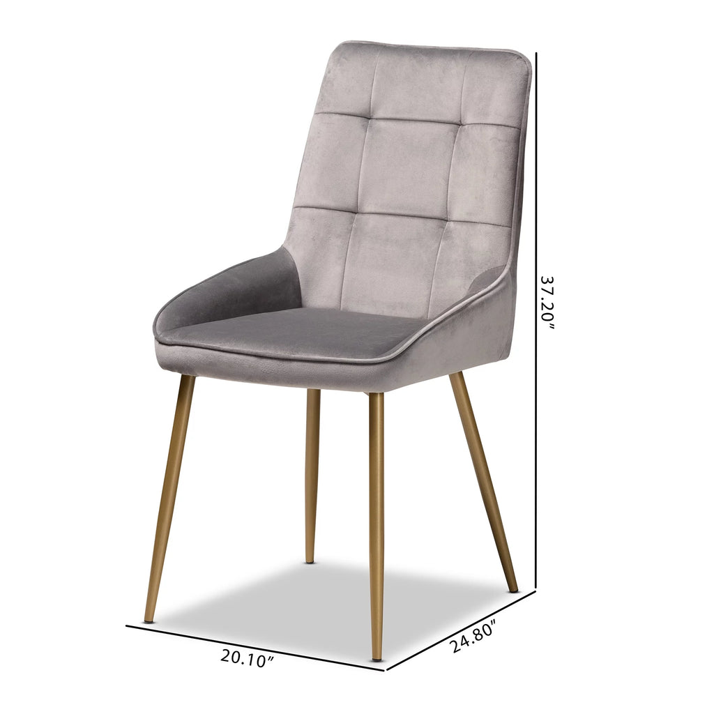Grey and Gold Dining Chair Set of 2 G3627
