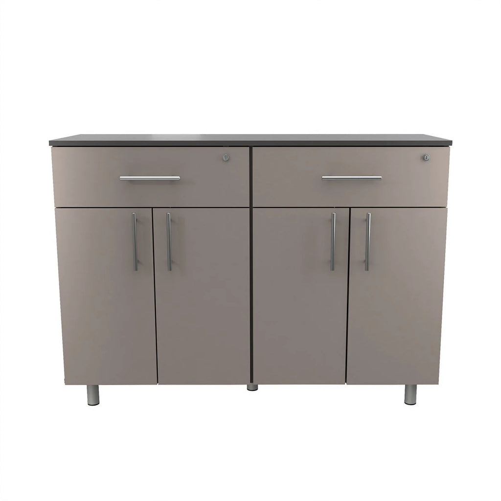 Engineered Wood Double Storage Garage Cabinet in Taupe L897149