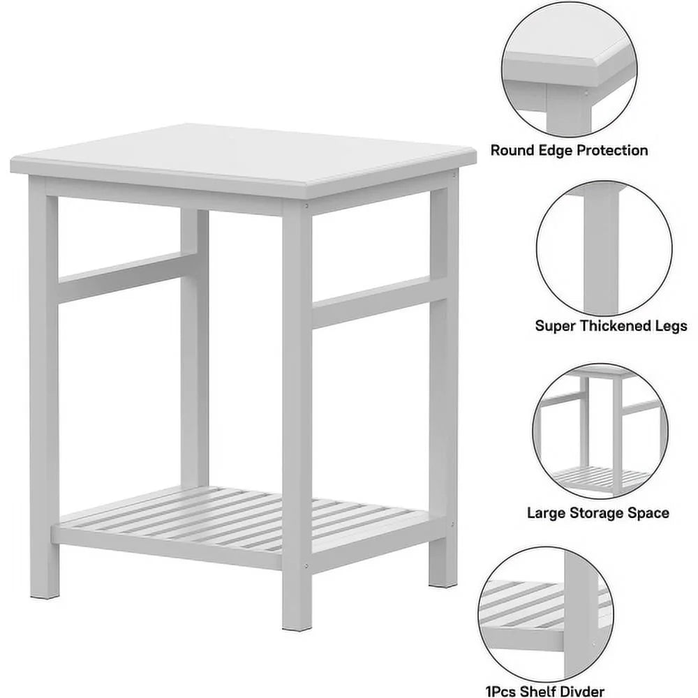 White Bamboo Nightstand O3617