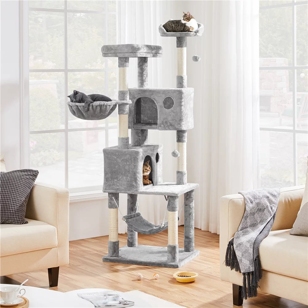 73''H Multilevel Cat Tree with 2 Condos & Scratching Posts B5901
