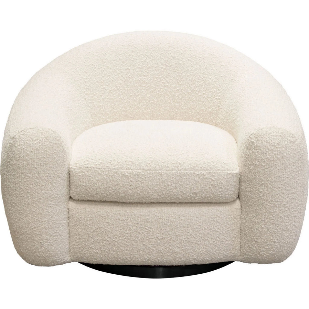 Bone White Boucle Swivel Accent Chair G799366