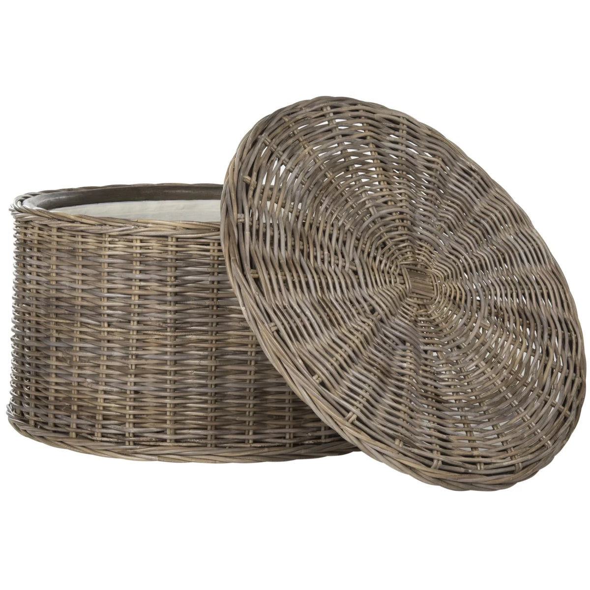 Grey Wicker Storage Coffee Table E417