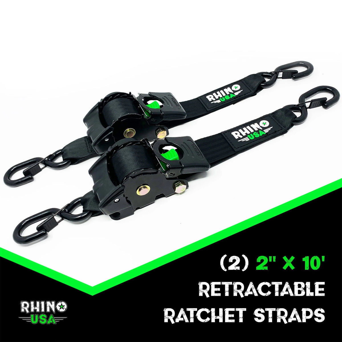 2 x 10' Retractable Ratchet Straps 2-Pack N670
