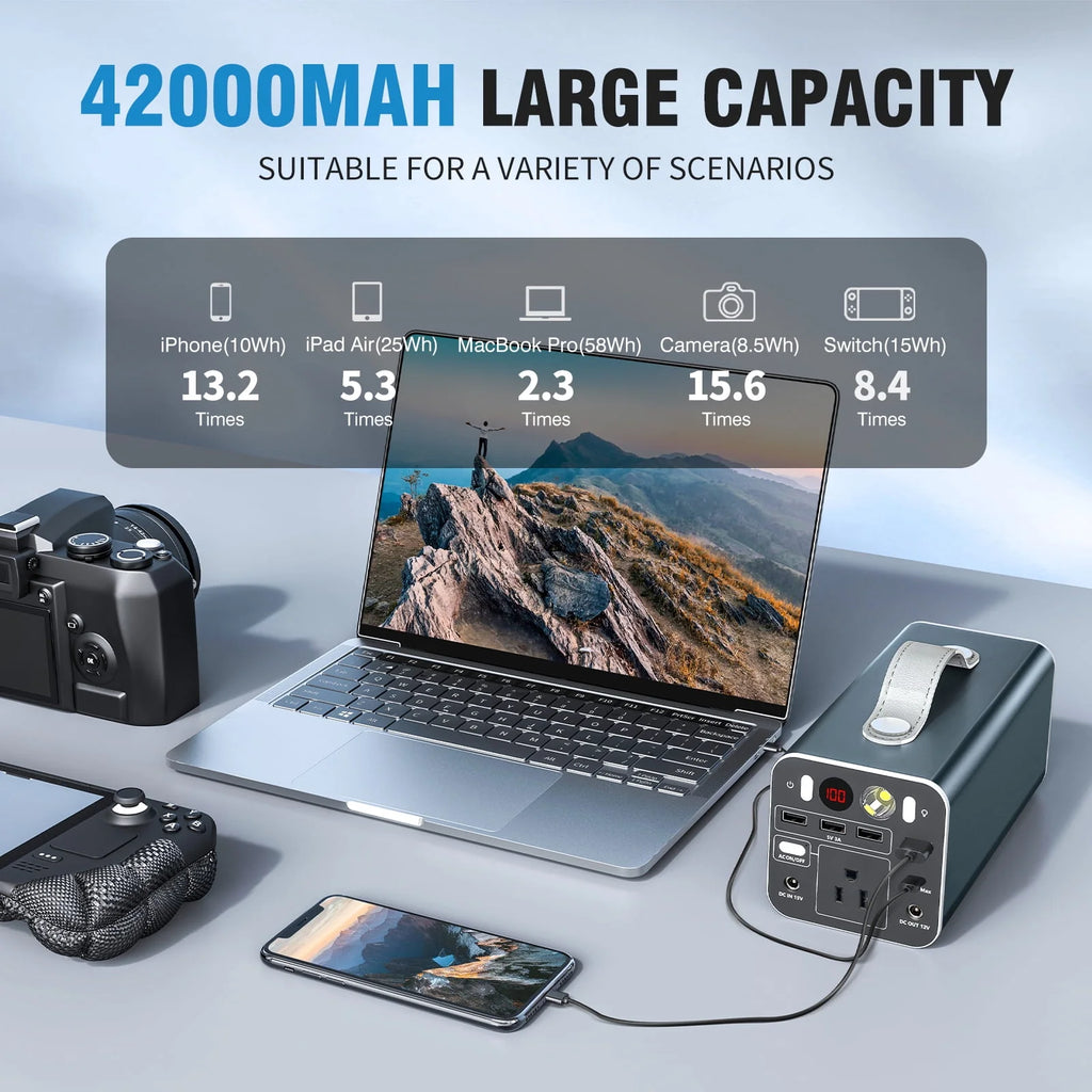 Portable Power Station 300W 300Wh Solar Generator with AC Outlet O143620