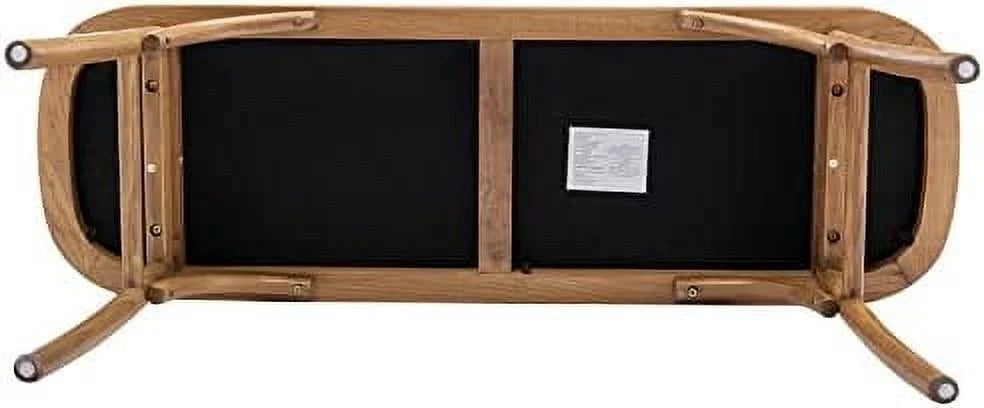 Black Wood Dining Bench with Rattan Seat D67697