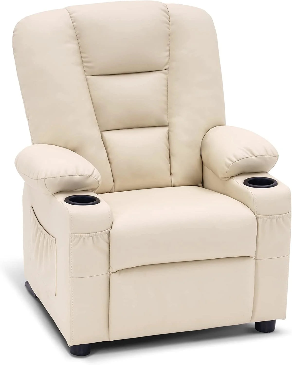 Faux Leather Recliner Chair with Cup Holders I573