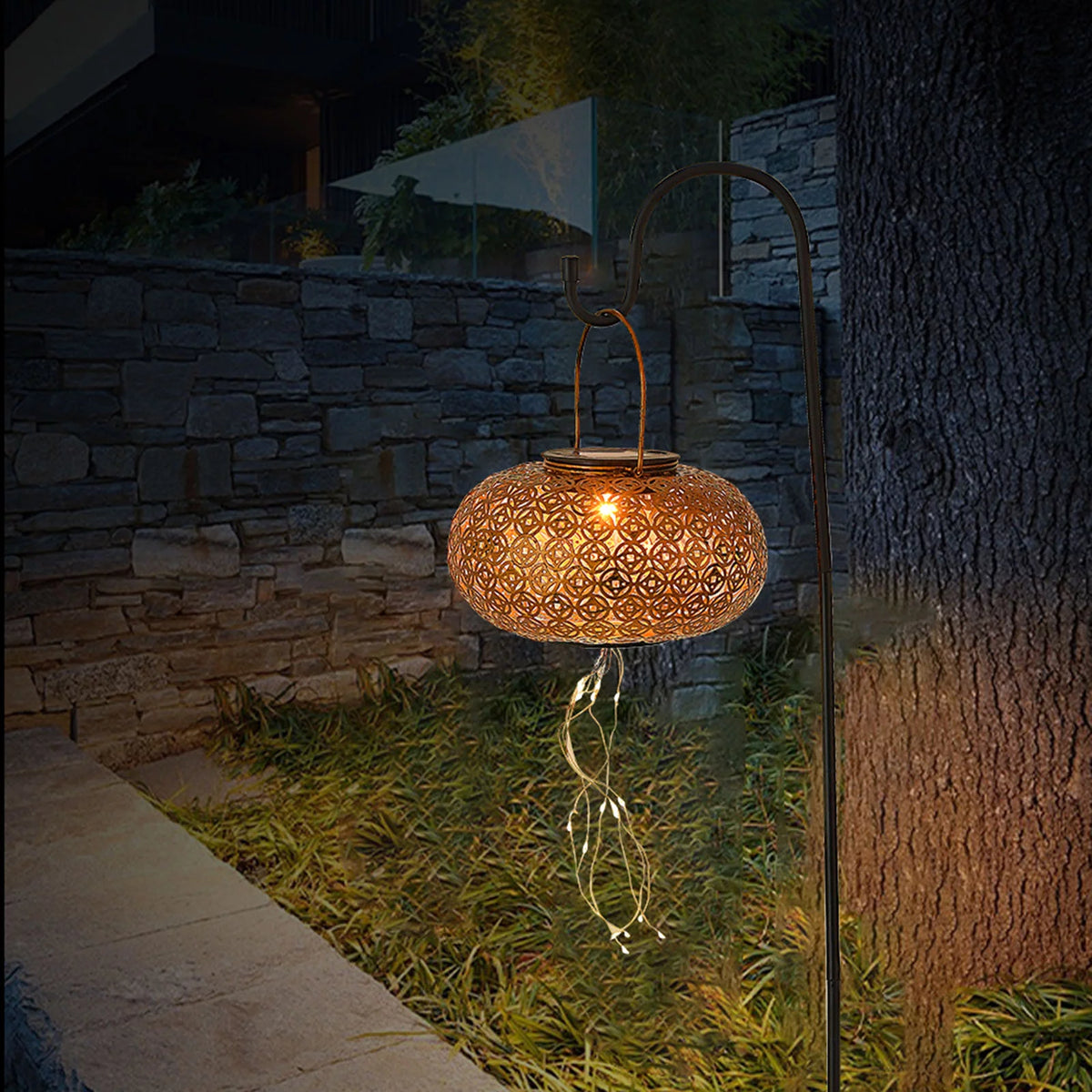 Solar Powered Chinese Lantern String Lamp M621317