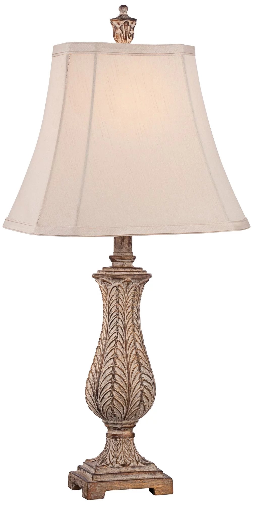 Antique Gold Table Lamp with Off White Rectangular Shade W675