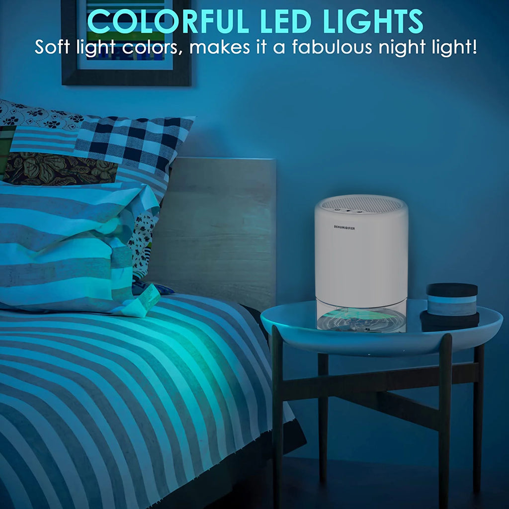 Portable Electric Dehumidifier Auto Shut Off 7 Color LED White Y365443