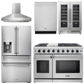 48 In. Propane Gas Range, Range Hood, Refrigerator with Water and Ice Dispenser, Dishwasher, Wine Cooler D3524