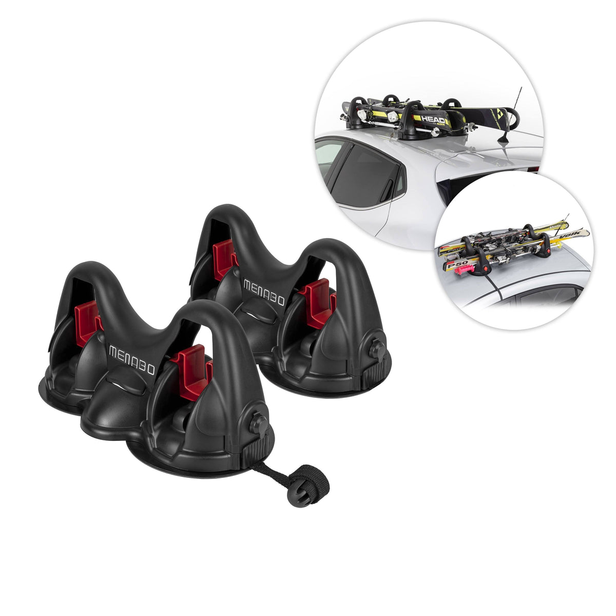 Magnetic Ski Snowboard Roof Rack Car Carrier Black and Red C38094