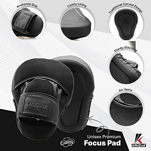 Matte Black Boxing Gloves and Pads W8588