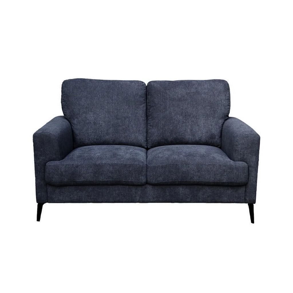 Black Chenille Sofa Loveseat Chair Living Room Set F717