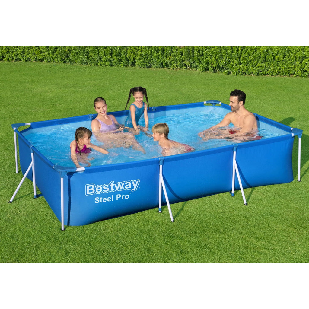 Steel Pro 9.8'x6.6'x26 Rectangular Above Ground Swimming Pool Set K2145