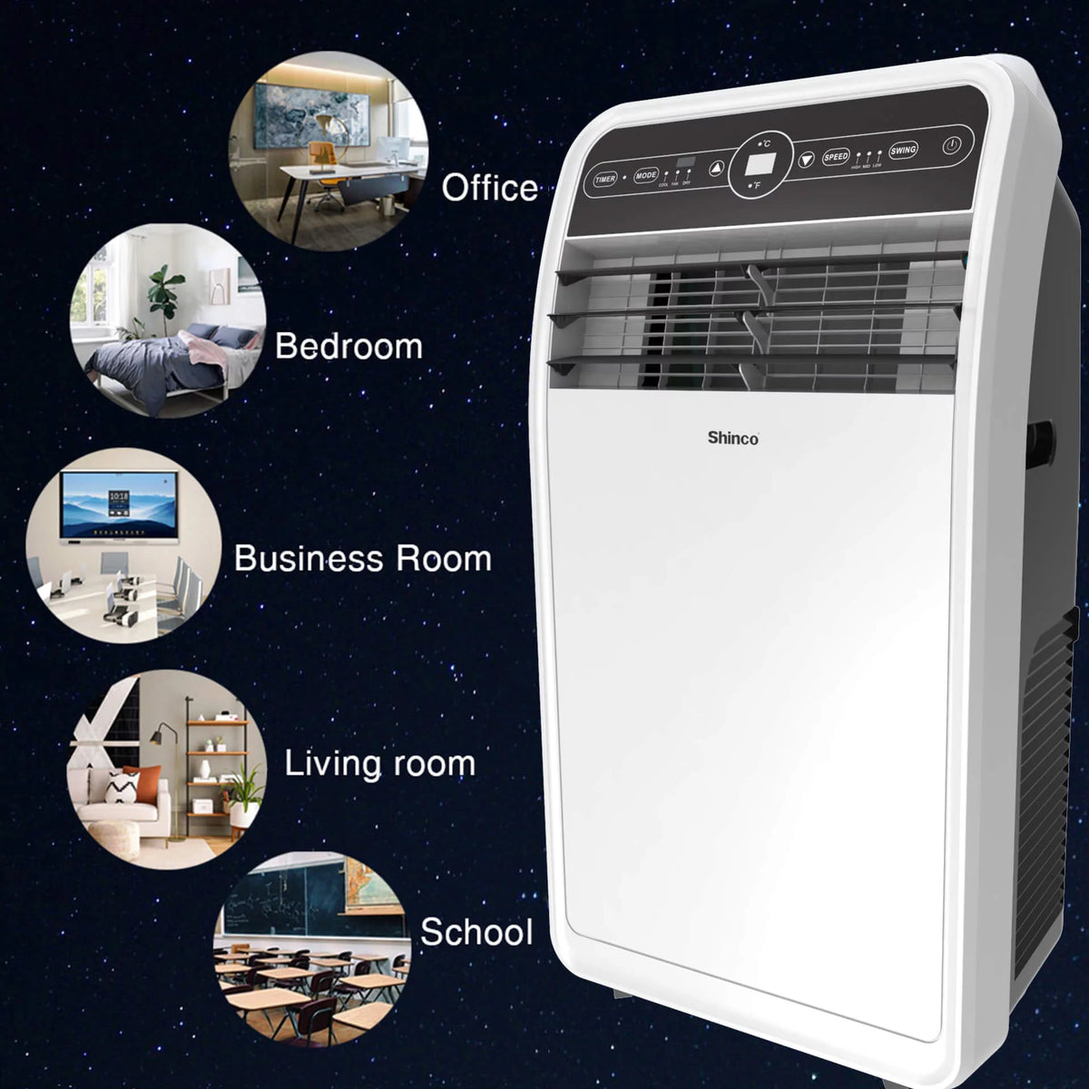 6400BTU 3-in-1 Portable Air Conditioner with Remote Control F2695
