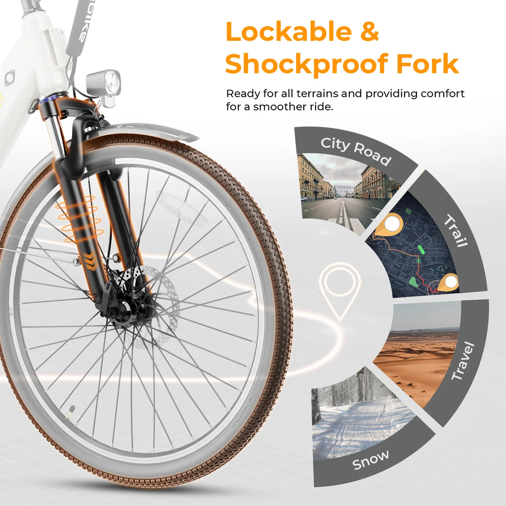 500W Electric City Cruiser Bicycle with 36V 13Ah Removable Battery Y21143