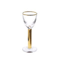 Stemmed Liquor Glasses with Gold Stem & Rim, Set of 6 J432534
