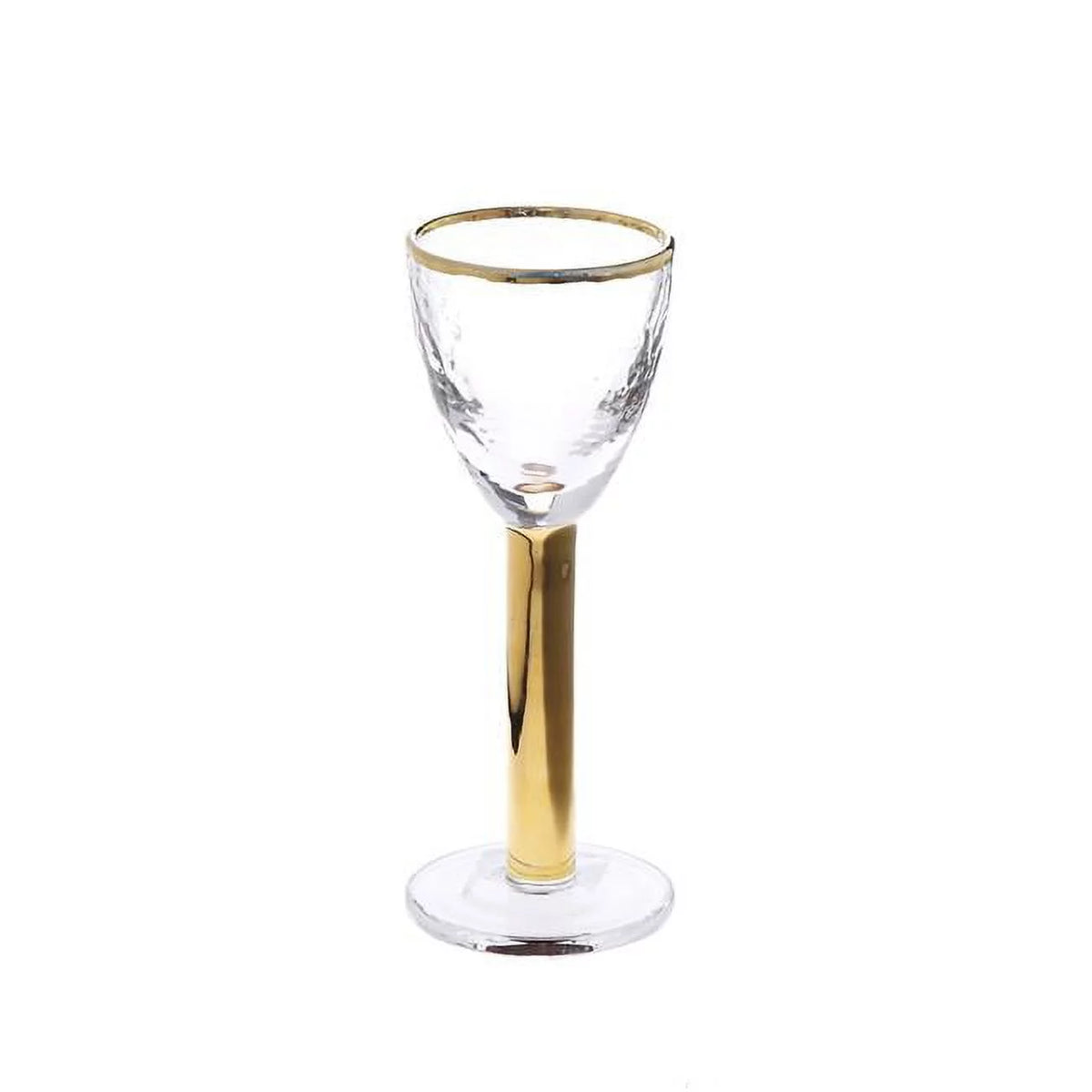 Stemmed Liquor Glasses with Gold Stem & Rim, Set of 6 J432534