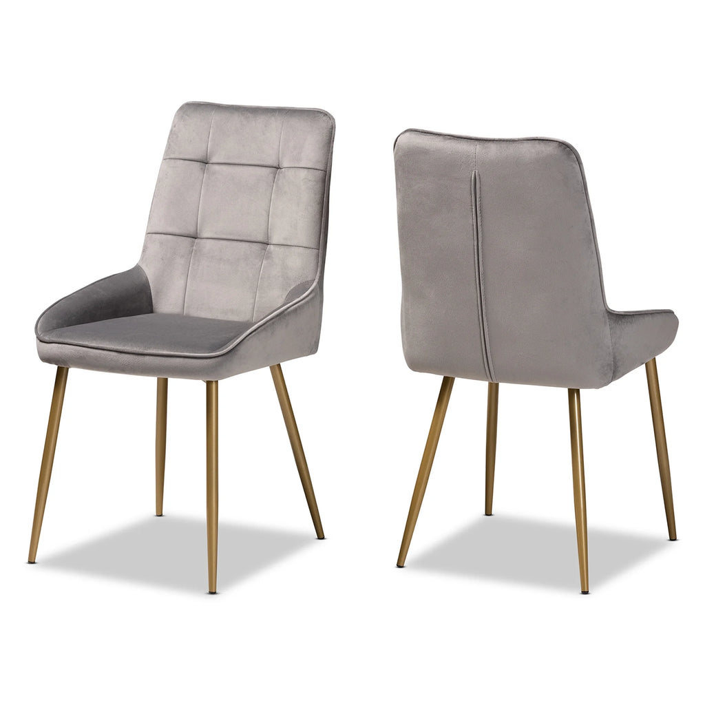 Grey and Gold Dining Chair Set of 2 G3627