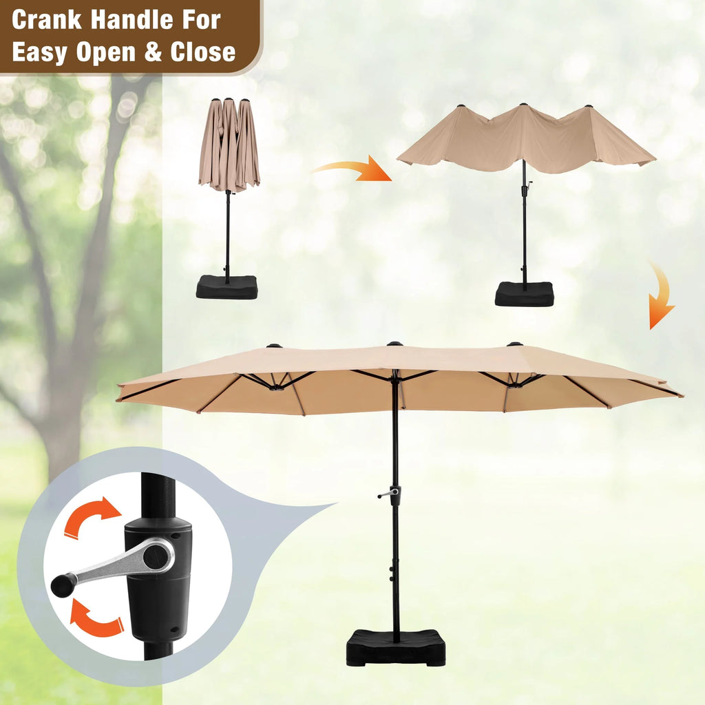 8-Piece Outdoor Patio Set with 13 ft Navy Umbrella I6767