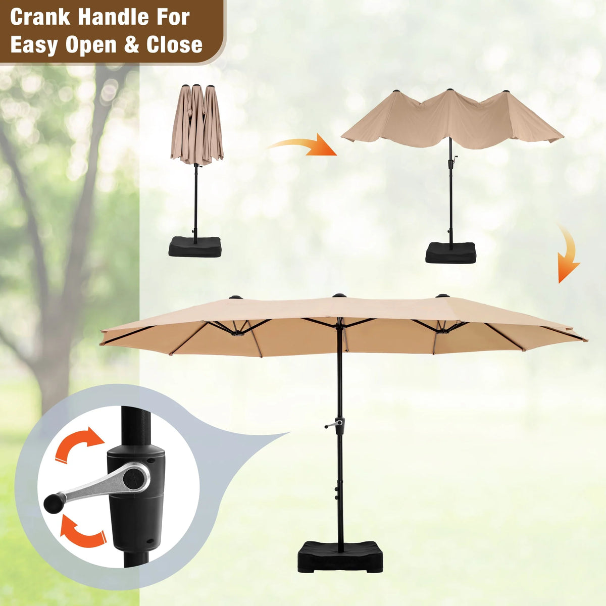 8-Piece Outdoor Patio Set with 13 ft Navy Umbrella I6767