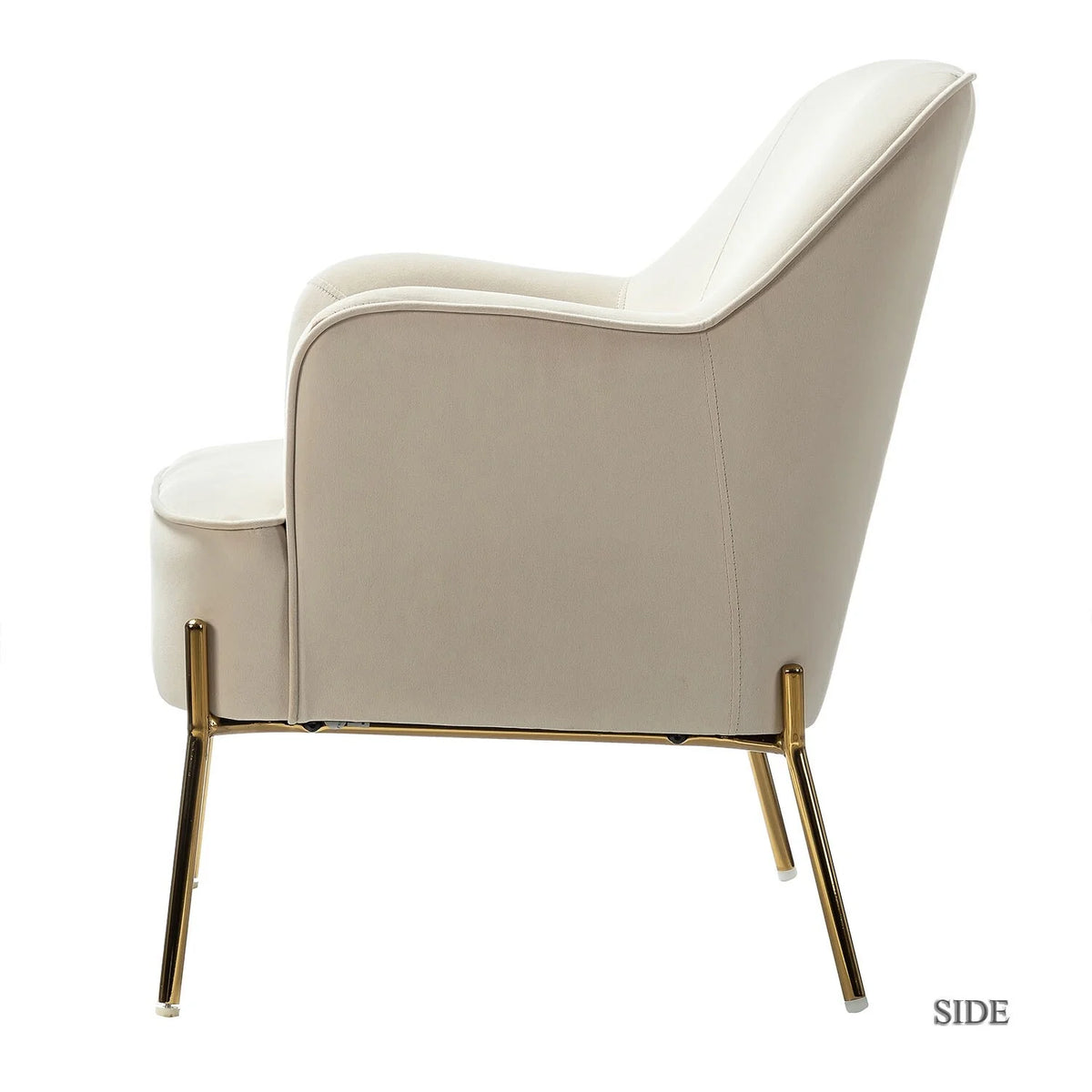 Modern Velvet Accent Chair with Metal Legs F3455