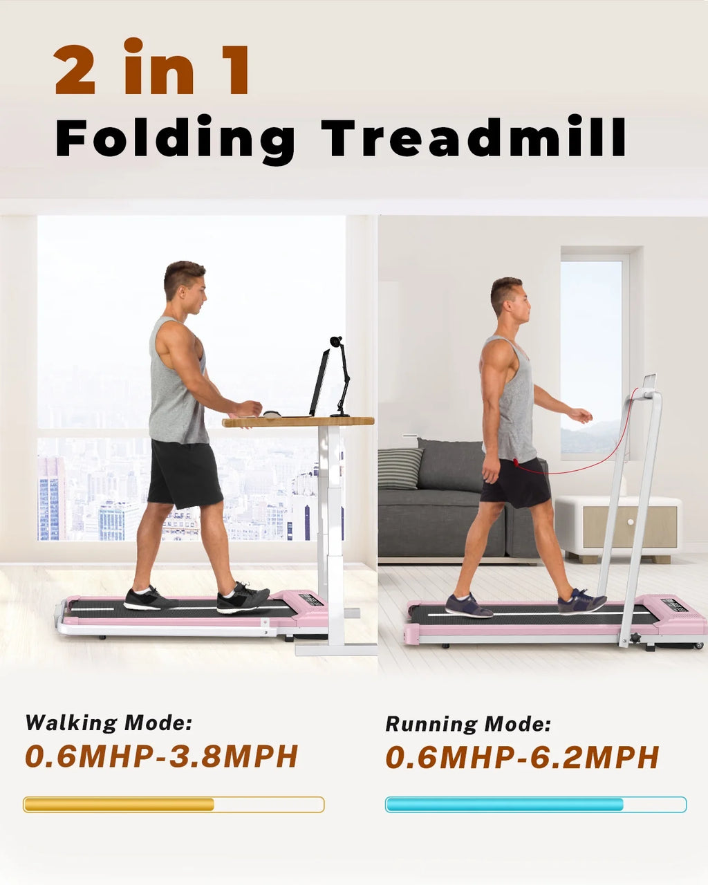 Foldable Treadmill with Bluetooth Speaker G592658