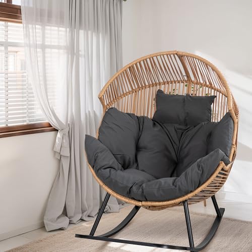 Oversized Wicker Egg Chair with Cushion V8777