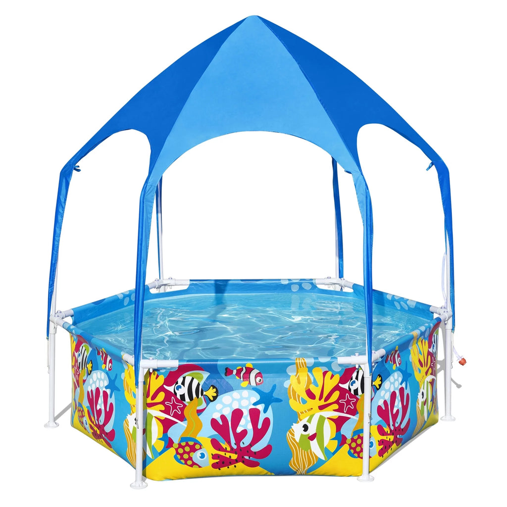 6' x 20 Round Above Ground Swimming Pool with Canopy G47476
