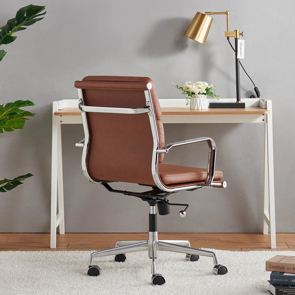 Brown Leather Adjustable Swivel Office Chair B84697
