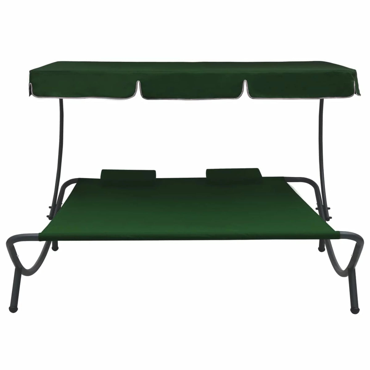 Outdoor Bed with Canopy and Pillows Green E514