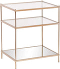 Mirrored Side Table, 3-Tier, Copper N8209