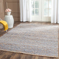 Natural Blue Striped Jute Area Rug 9' x 12' J94571