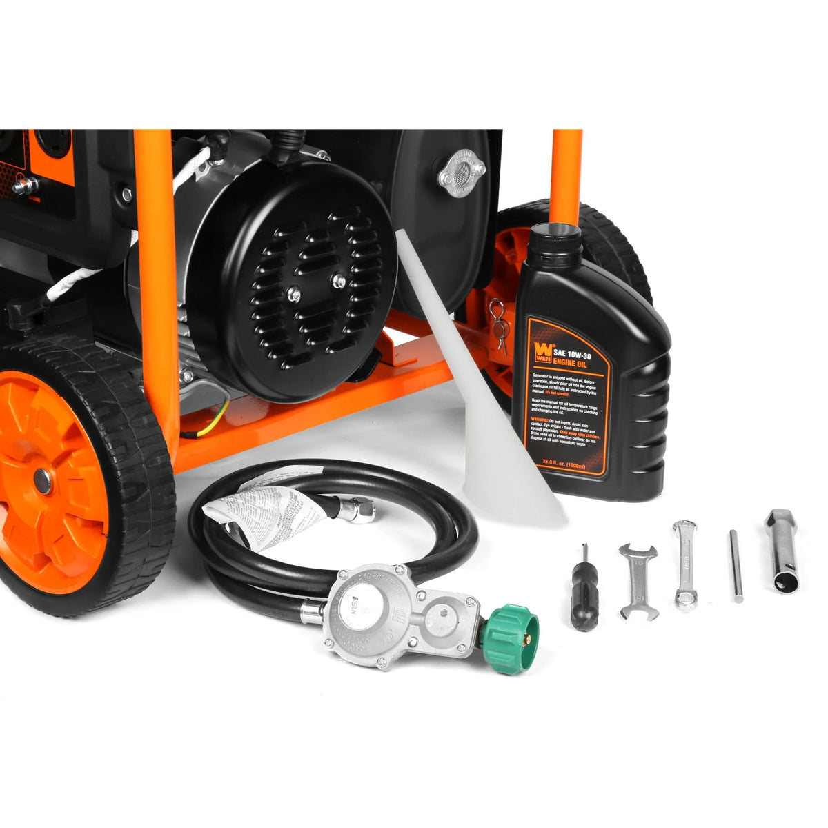 6250-Watt Dual Fuel Electric Start Portable Generator with Wheel Kit M90068