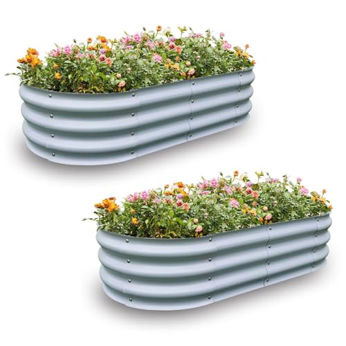 Galvanized Raised Garden Bed Dark Grey O985988