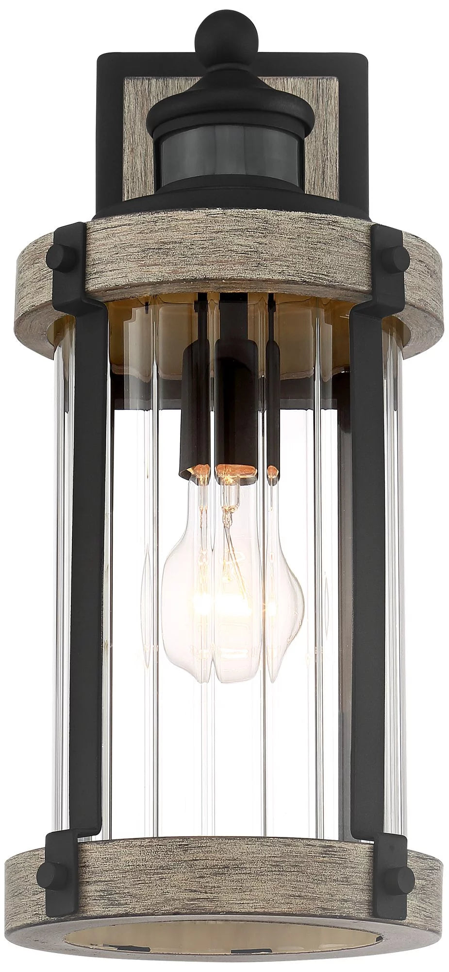 Set of 2 Gray Black Motion Sensor Dusk to Dawn Outdoor Wall Light Z74577