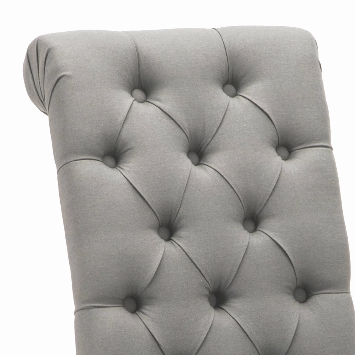 Grey Linen Fabric Tufted Dining Chair Set of 2 T18454