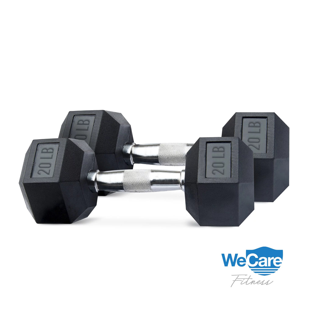 20lb Rubber Chrome Dumbbells Pair V12969