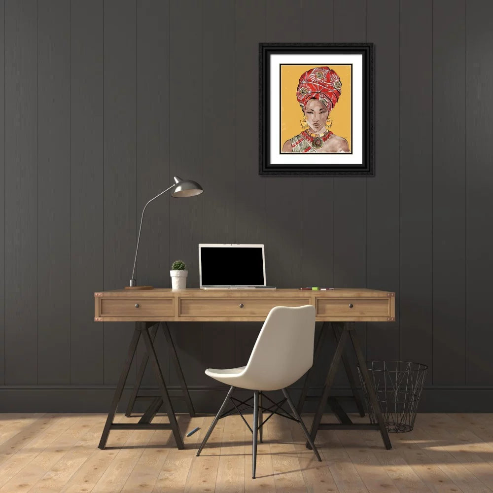 Black Ornate Wood Framed Art Print G2604