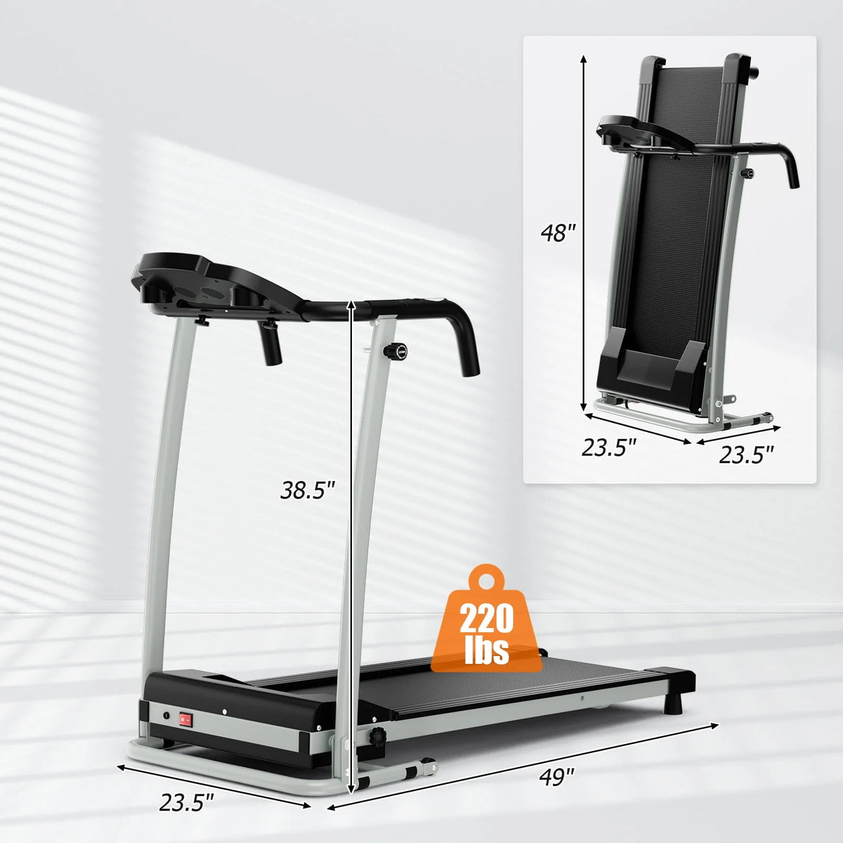 2 HP Folding Treadmill Motorized Running Machine E8805